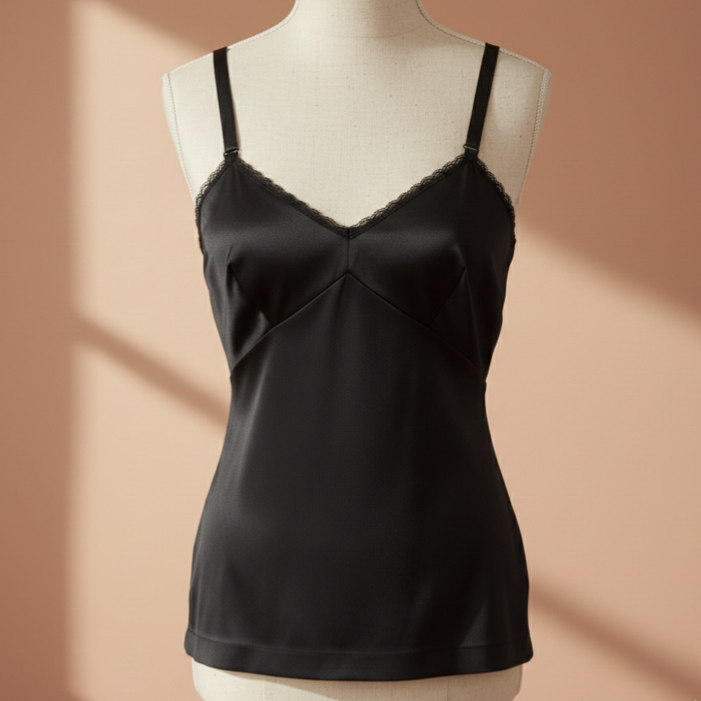 Vintage Black Nylon Camisole 🖤 Sears “The Doesn’t Slip”